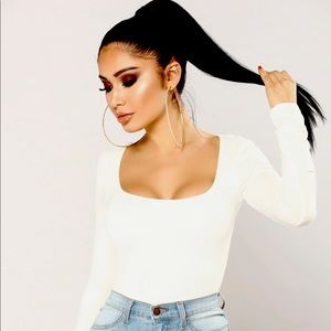 Fashion Nova Anything But Square Long Sleeve Bodysuit